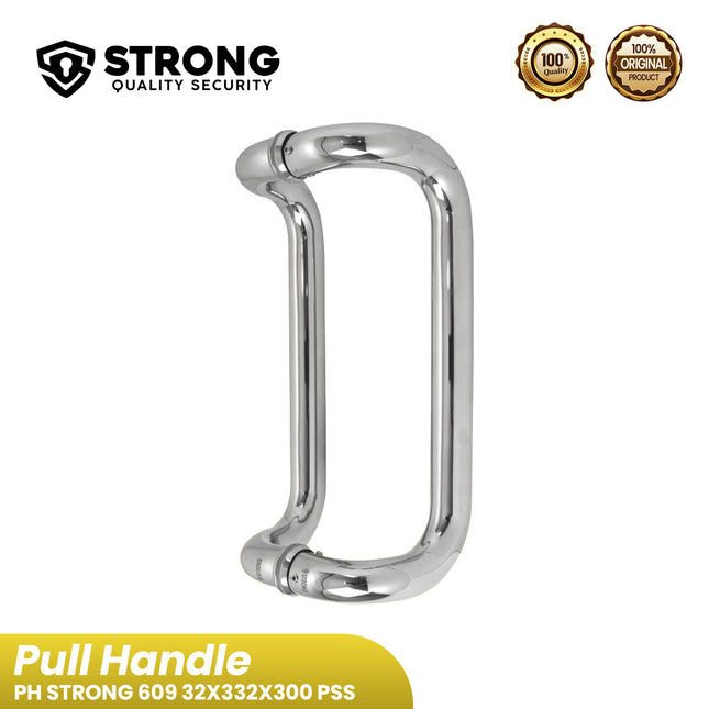 Pull Handle STRONG PH 2609 32×332×300MM PSS+SSS Stainless Steel Gagang Tarikan Pintu Rumah & Kantor Pegangan Pintu Kaca & Kayu Desain Modern Elegan Kuat, Anti Karat & Tahan Lama