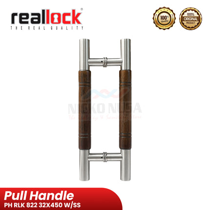 Pull Handle REALLOCK PH RLK 822 32X450 W/SS Wood Stainless Steel Handle Pintu Kupu Tarung Tarikan Pintu