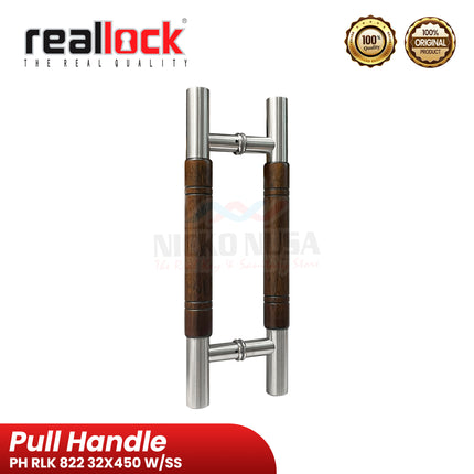 Pull Handle REALLOCK PH RLK 822 32X450 W/SS Wood Stainless Steel Handle Pintu Kupu Tarung Tarikan Pintu