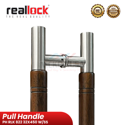 Pull Handle REALLOCK PH RLK 822 32X450 W/SS Wood Stainless Steel Handle Pintu Kupu Tarung Tarikan Pintu