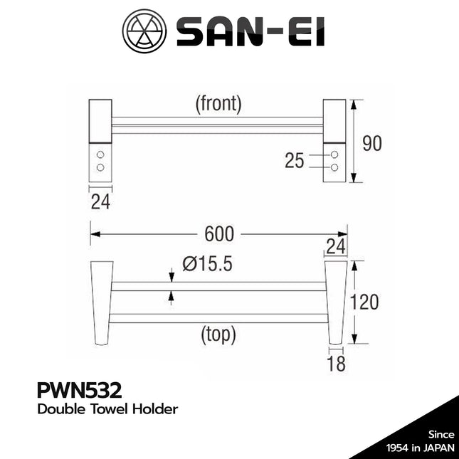 Double Towel SANEI PWN532 Gantungan Handuk Holder PWN 532