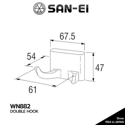Double Hook SAN-EI WN882 Gantungan Kamar Mandi