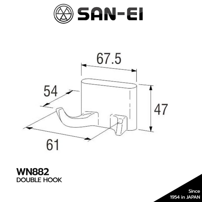 Double Hook SAN-EI WN882 Gantungan Kamar Mandi