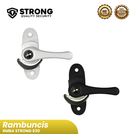 Rambuncis STRONG 630 WH BK Grendel Kuping Kunci Jendela Geser Grendel Putar Jendela Sliding