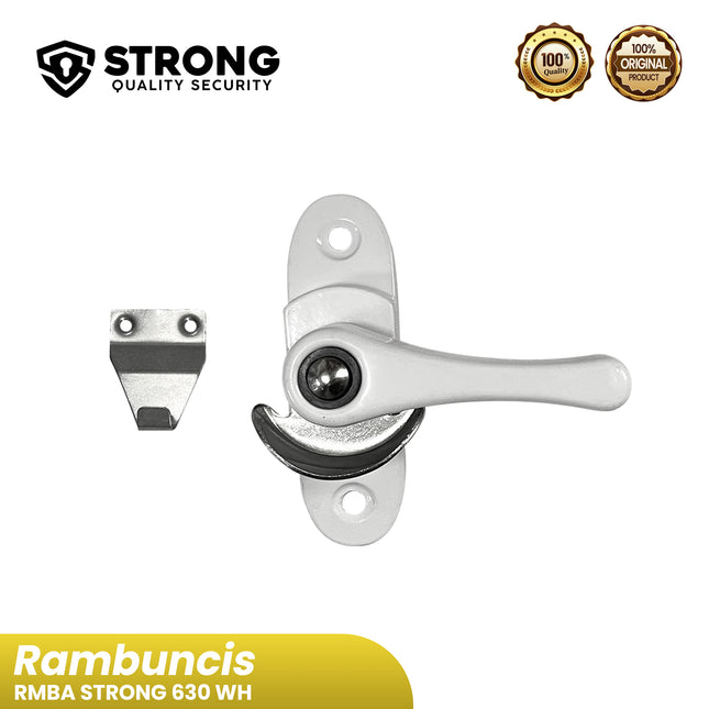 Rambuncis STRONG 630 WH BK Grendel Kuping Kunci Jendela Geser Grendel Putar Jendela Sliding