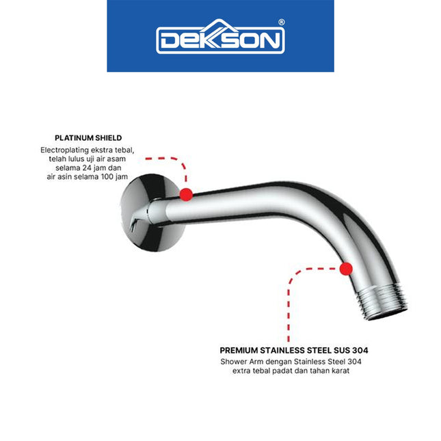 Shower Arm Dekkson Shower Mandi Atas Kepala SA 6150 208 mm Gantungan Kepala Rain Shower
