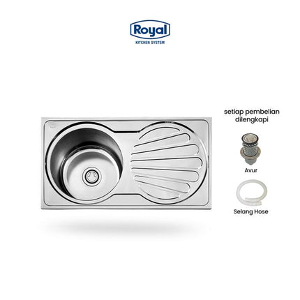 Kitchen Sink Royal SB 15 Wastafel Dapur | Bak Cuci Piring Bulat 86 x 46 Cm