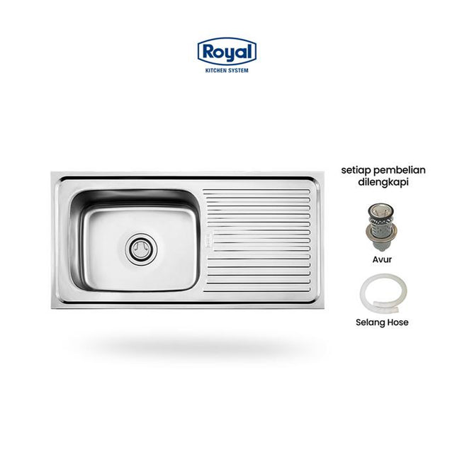 Kitchen Sink Royal SB 38 Wastafel Dapur | Bak Cuci Piring 86 x 43 Cm
