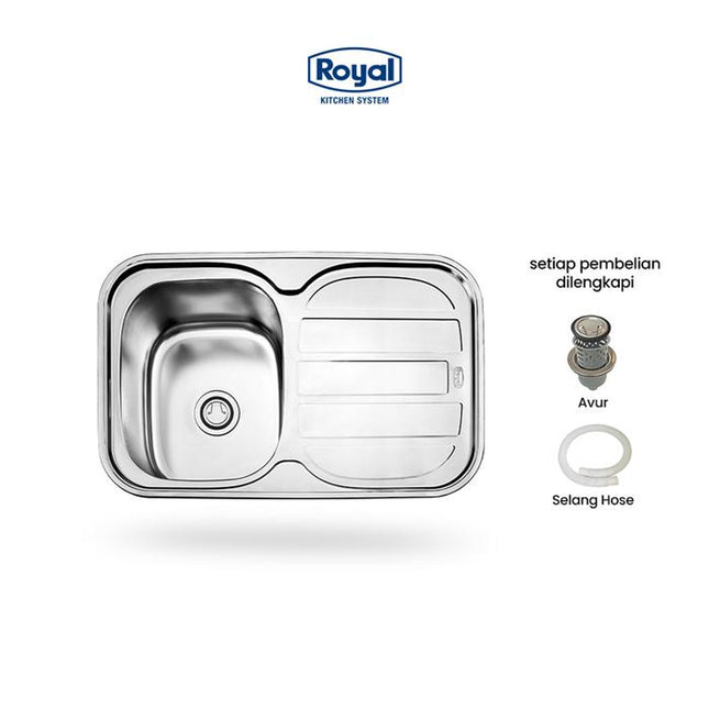 Kitchen Sink Royal SB 88 Wastafel Dapur | Bak Cuci Piring 80 x 50 Cm