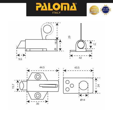 Spring Knive PALOMA SKP 601 602 604 605 Kunci Pengunci Jendela Kunci Grendel Gerendel Jendela Window Spring Knip Brass Kuningan Polished Satin Nickel Antique Black Silver Abu Antik Hitam