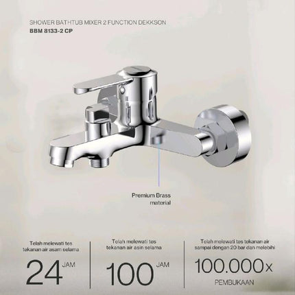 Kran Shower Bathtub Mixer Dekkson BBM 8133-2 Keran Shower Panas Dingin Sower Kran Bathub Mixer
