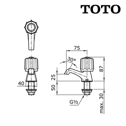 Keran Wastafel Lavatory Faucet TOTO T205MB Kran Wastafel