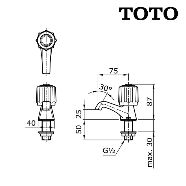 Keran Wastafel Lavatory Faucet TOTO T205MB Kran Wastafel