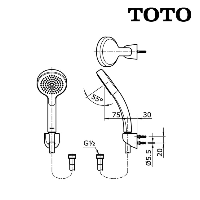Hand Shower SET TOTO THX17ZB