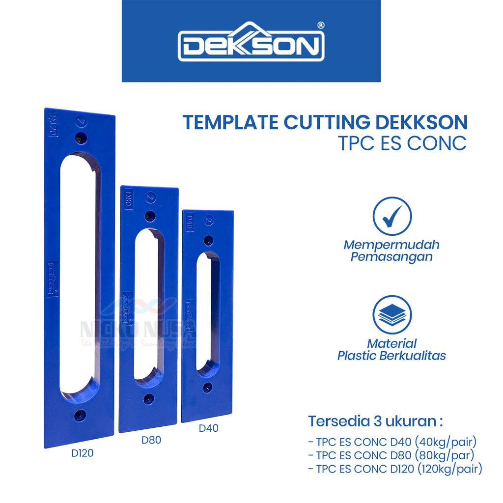 Template Cutting Dekkson TPC ES CONC D40 D80 D120 Bobokan Mortise Engsel Tanam Concealed Hinge