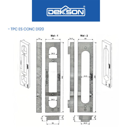 Template Cutting Dekkson TPC ES CONC D40 D80 D120 Bobokan Mortise Engsel Tanam Concealed Hinge
