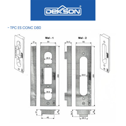 Template Cutting Dekkson TPC ES CONC D40 D80 D120 Bobokan Mortise Engsel Tanam Concealed Hinge