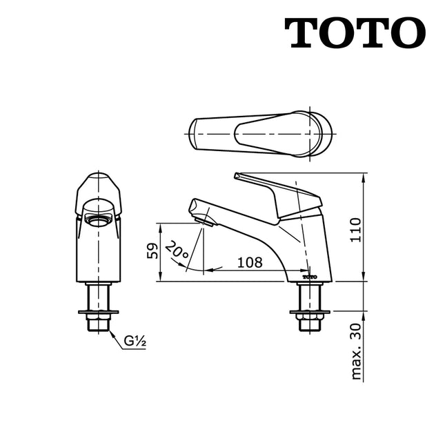 Keran Wastafel TOTO TX109KEA Lavatory Faucet Kran Washtafel