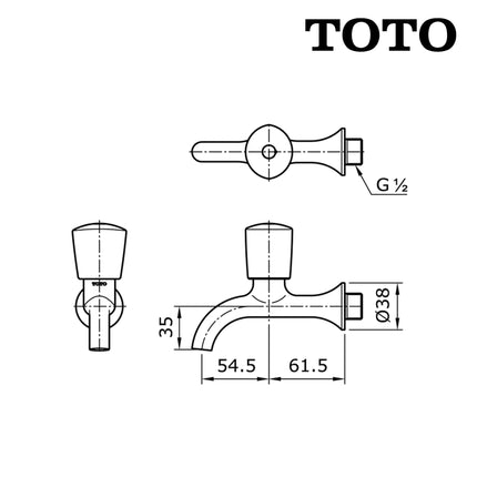 Keran Tembok TOTO TX130L Sink Tap Keran Taman