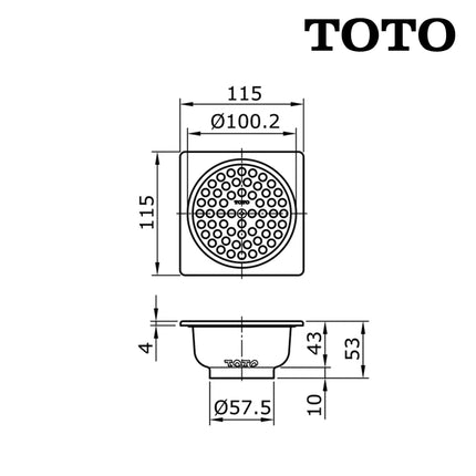 Floor Drain TOTO TX1EBV1 Saringan Got Kamar Mandi