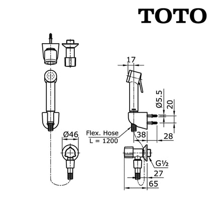 Jet Shower Set TOTO TX403SEV2CR Sower Spray Jet Washer Kloset