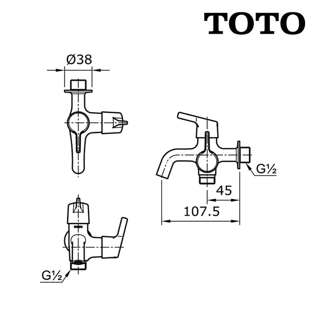 Sink Tap With Shower Outlet TOTO TX423MEBV1 "EB" Keran Shower