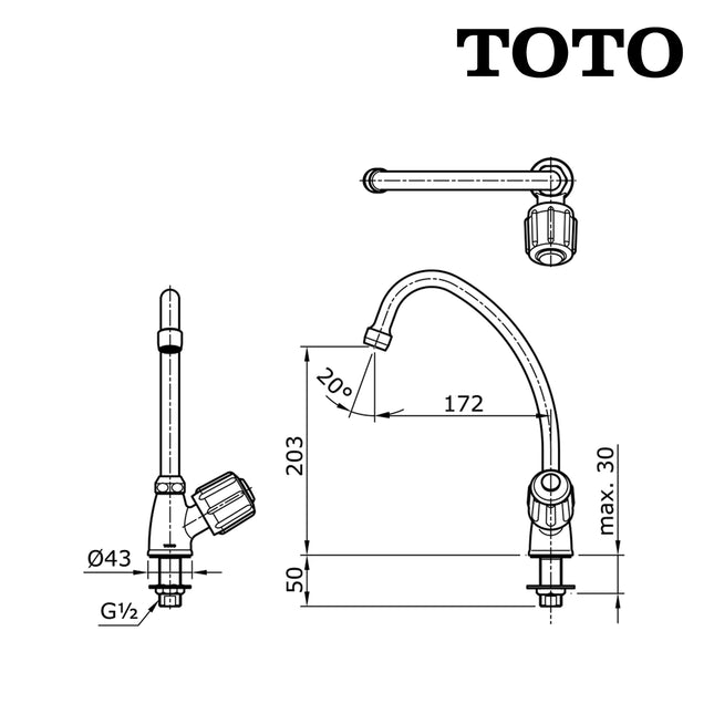 Kitchen Faucet TOTO TX603KM Keran Cuci Piring Kran Dapur