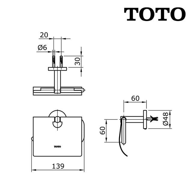 Paper Holder TOTO TX703AESV1 Tempat Tissue Tempat Tisu