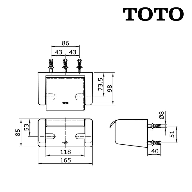 Plastic Paper Holder TOTO TX720AB Tempat Tissue Tempat Tisu