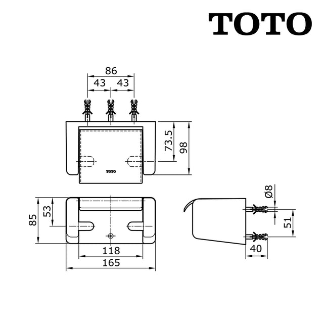 Plastic Paper Holder TOTO TX720ACRB Tempat Tissue Tempat Tisu