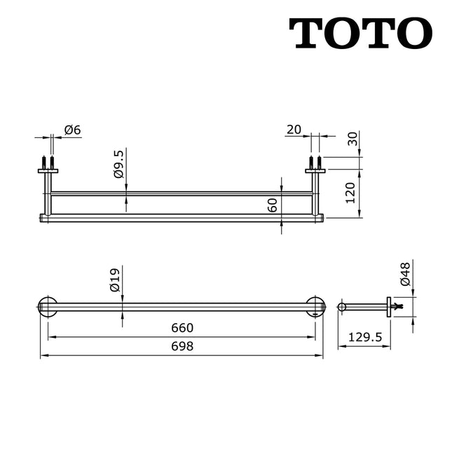 Towel Bar TOTO TX724AES Gantungan Handuk Gantungan Baju