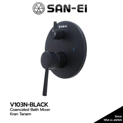 Kran Tanam SANEI V103N Black Shower Panas Dingin Coancelld Bath Mixer