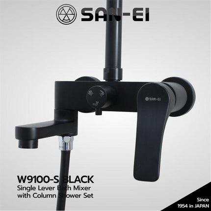 Shower Column SET Tiang Mixer SANEI W9100-S Black Kran Shower Bath