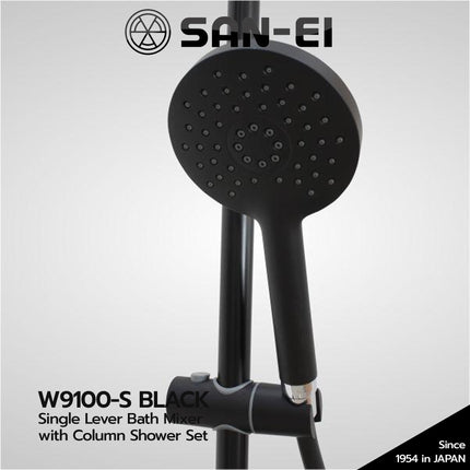 Shower Column SET Tiang Mixer SANEI W9100-S Black Kran Shower Bath