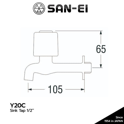 Kran Tembok SANEI Sink Tap Y20C Keran Dinding Taman Y 20C