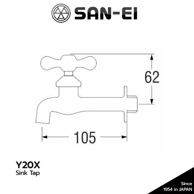 Kran Tembok SANEI Y20X Sink Tap Keran Dinding Taman Y 20X