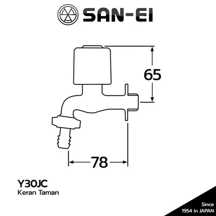 Keran Taman Nipple Selang SANEI Y30JC Kran Air Tembok Y 30 JC