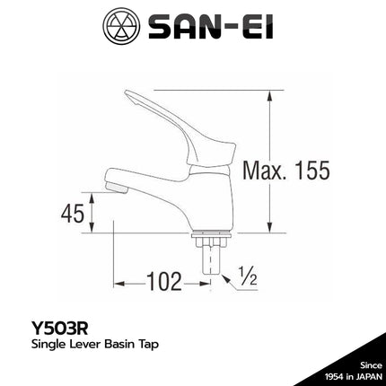 Kran Wastafel SANEI Y503R Basin Tap Keran Air Cuci Tangan Y 503R Cold Only