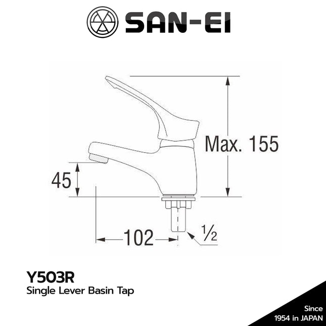 Kran Wastafel SANEI Y503R Basin Tap Keran Air Cuci Tangan Y 503R Cold Only
