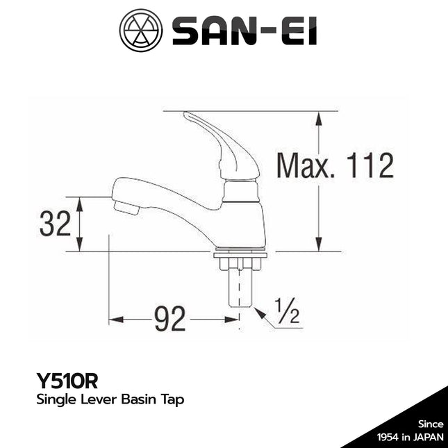 Kran Wastafel SANEI Y510R Basin Tap Keran Air Cuci Tangan Y 510R Cold Only