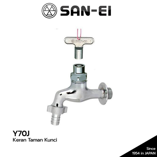 Kran Taman Kunci SANEI Y70J Keran Air Tembok Nipple Selang Y 70J