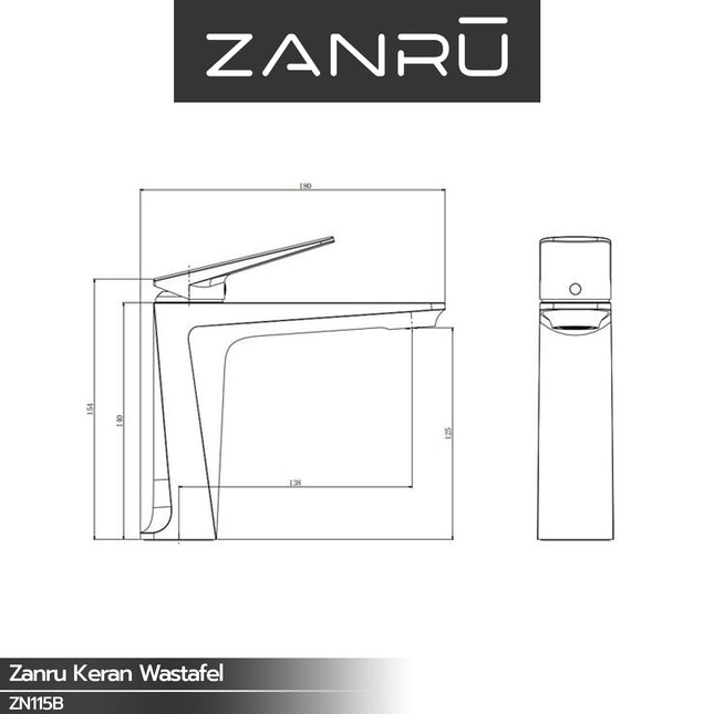 Keran Wastafel ZANRU ZN115B Lavatory Faucet Kran Washtafel Panas Dingin
