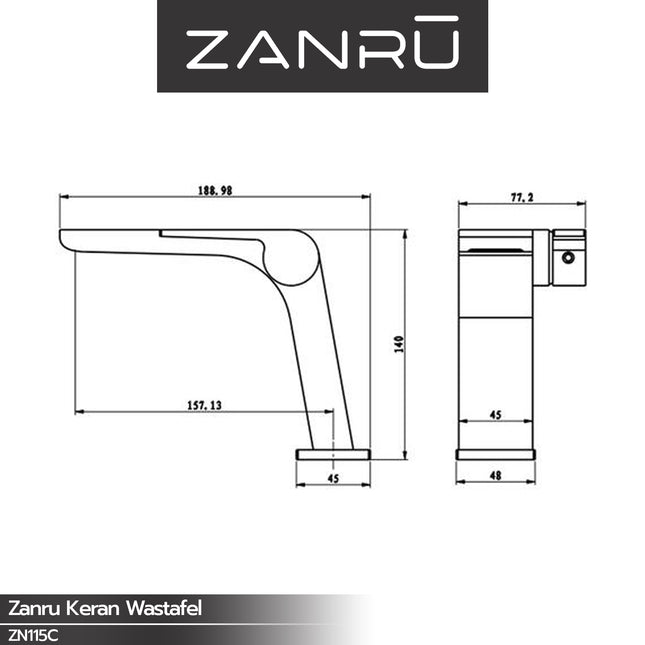 Keran Washtafel ZANRU ZN115C Lavatory Faucet Kran Washtafel