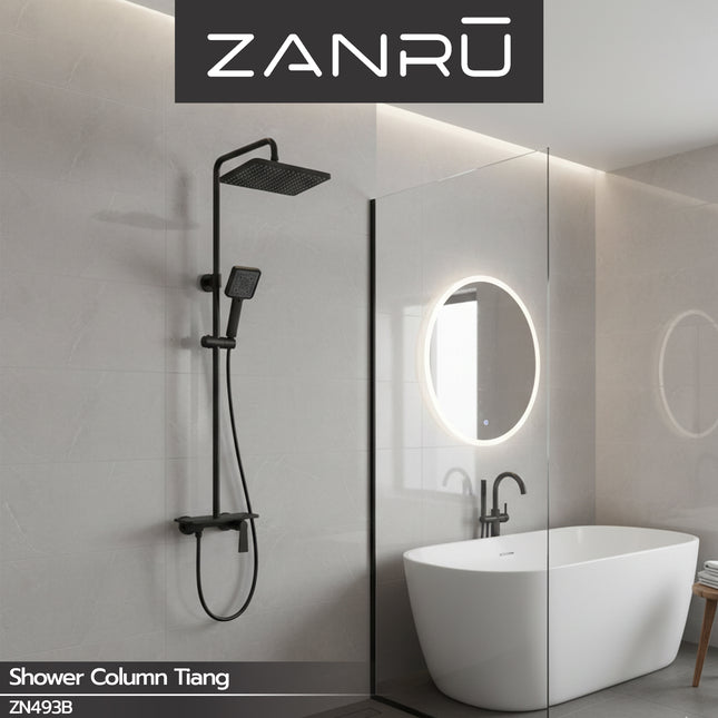 Shower Tiang Set ZANRU ZN493B Single Lever Shower Column