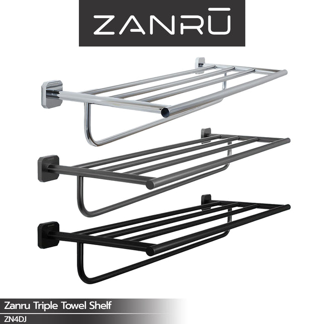 Triple Towel Shelf ZANRU ZN4DJ Gantungan Handuk Baju