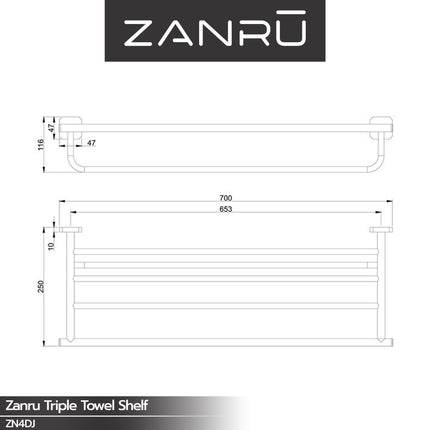Triple Towel Shelf ZANRU ZN4DJ Gantungan Handuk Baju
