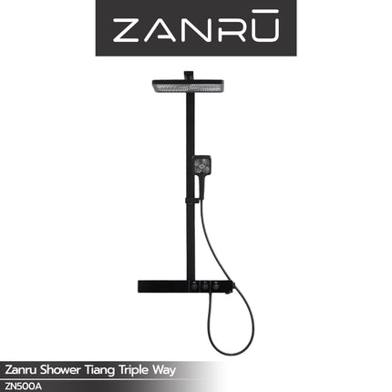 Shower Tiang Set ZANRU ZN500A Matte Black Thermostat Shower Column Set