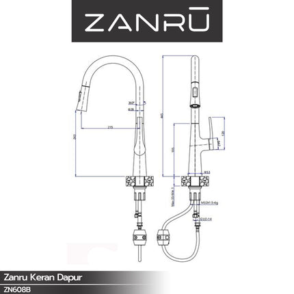 Kitchen Faucet ZANRU ZN608B Kran Keran Dapur