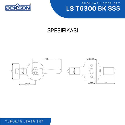Kunci Pintu Toilet Dekson LS T6300 Kunci Pintu Kamar Mand Lever Set Dekkson