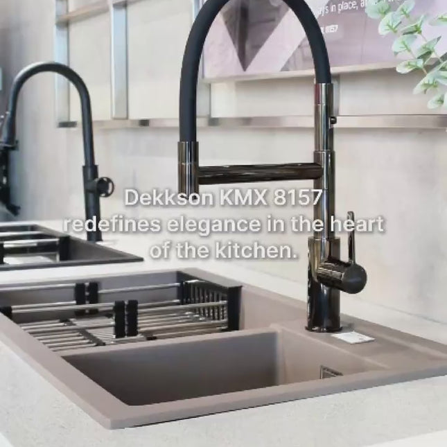 Kitchen Mixer Dekkson KMX 8157 Keran Dapur Cuci Piring Elastis Kran Sink Air Panas Dingin Magnetic Pull Out Silicone Spout